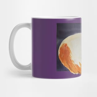 Orange and white longhair cat on purple Mug